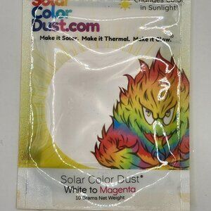 New, White to Magenta Solar Color Dust Fluorescent Pigments 10 Gram Pouch